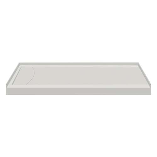 SMFSLB6032L-87 60-in x 32-in Cast Solid Surface Low Profile Tub Replacement Shower Base With Linear Concealed Left Hand Drain, Concrete