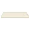 SMFSLB6032R-02 60-in x 32-in Cast Solid Surface Low Profile Tub Replacement Shower Base With Linear Concealed Right Hand Drain, Cameo