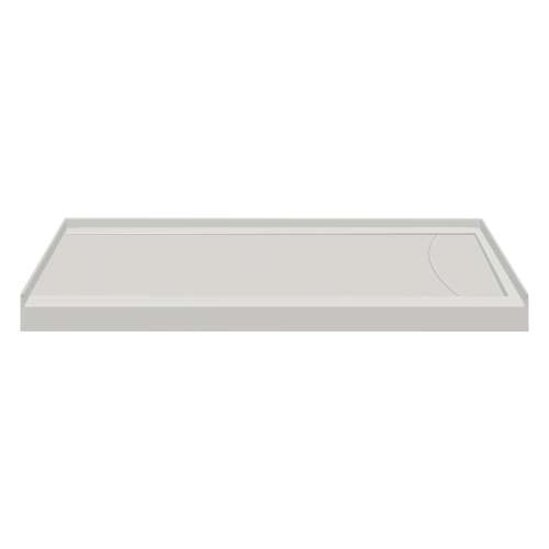 SMFSLB6032R-87 60-in x 32-in Cast Solid Surface Low Profile Tub Replacement Shower Base With Linear Concealed Right Hand Drain, Concrete