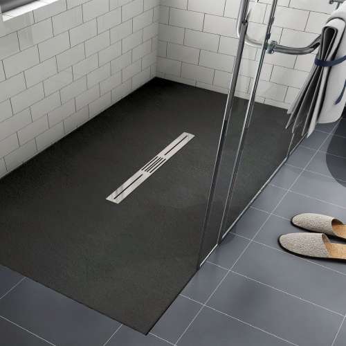 SMFZS7236C-09 Trimslate 72-in x 36-in Zero Threshold Shower Base with Center Drain, Black