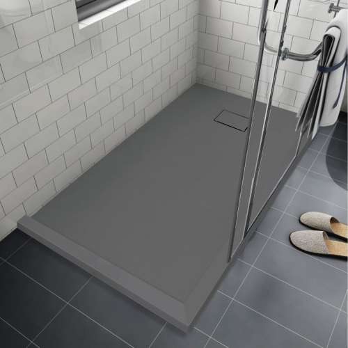SMFZSDT6736-40 Trimslate 67-in x 36-in Shower Base with Adjustable Double Threshold and End Drain, Dark Grey