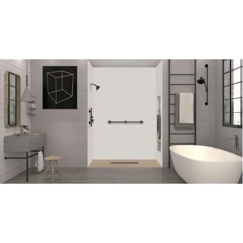 SMFZSP6036C-33 Trimslate Plus 60-in x 36-in Zero Threshold Shower Base with Center Drain, Caramel