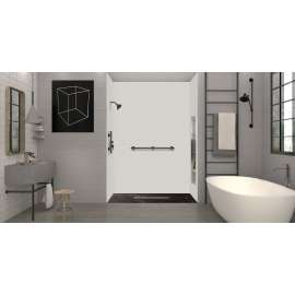 SMFZSP6036C-61 Trimslate Plus 60-in x 36-in Zero Threshold Shower Base with Center Drain, Argenti Black