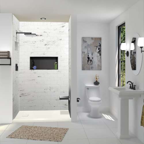 SMFZST7236-32 Trimslate 72-in x 36-in Shower Base with Adjustable Single Threshold and End Drain, Cameo