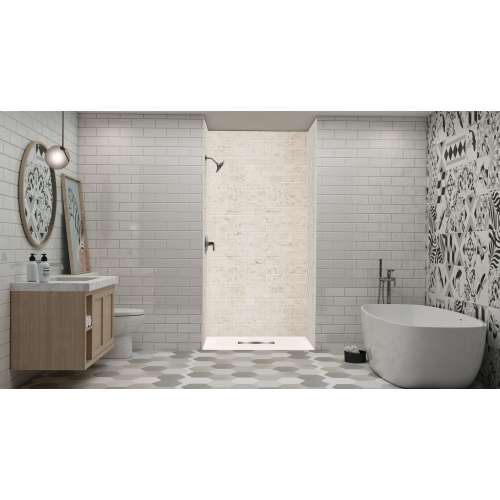 SMFZS4836C-32 Trimslate 48-in x 36-in Zero Threshold Shower Base with Center Drain, Cameo