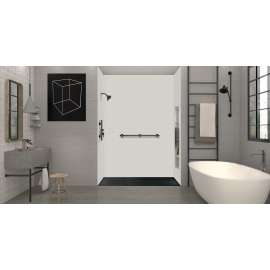 SMFZS6040C-09 Trimslate 60-in x 40-in Zero Threshold Shower Base with Center Drain, Black