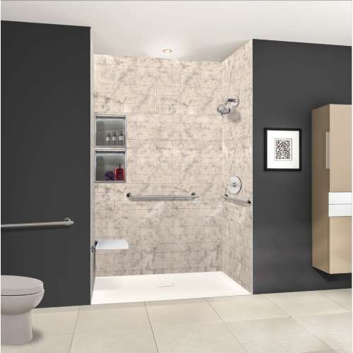 SMFZS6340C-32 Trimslate 63-in x 40-in Zero Threshold Shower Base with Center Drain, Cameo