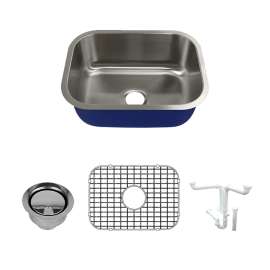K-SMMUSB23189 Meridiana 23-in x 18-in x 9-in 16 Gauge Single Bowl Undermount Stainless Steel Kitchen Sink Kit With Bottom Sink Grid, Flip-Top Sink Strainer, And Sink Drain Installation Kit