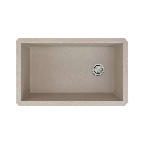 K-SMRUSS3118-16 Renton 32-in x 19-in x 10-in Super Single Bowl Undermount silQgranite Kitchen Sink Kit With Bottom Sink Grid, Flip-Top Sink Strainer, And Sink Drain Installation Kit, Cafe Latte