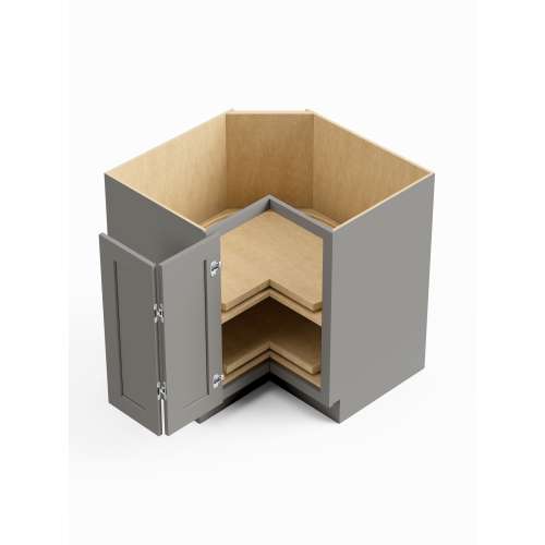 SMLSB33-RTA-FR01-LG Framington 33-in x 33-in x 35-in Ready To Assemble Remington Lazy Susan Easy Reach Base Cabinet, Light Grey