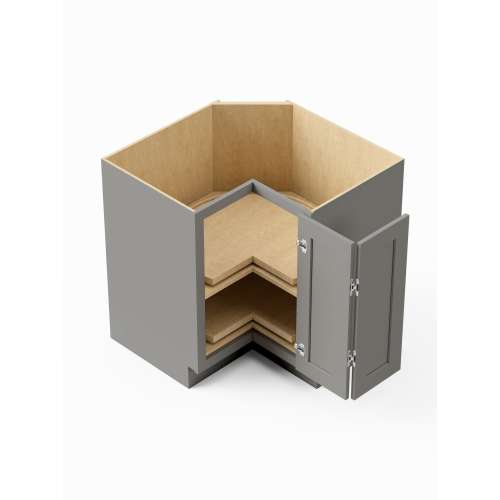 SMLSB36R-ASM-FR01-LG Framington 36-in x 36-in x 35-in Assembled Remington Lazy Susan Easy Reach Base Cabinet With Right-Hand Opening Door, Light Grey