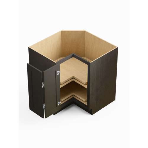 SMLSB33L-ASM-FR01-SG Framington 33-in x 33-in x 35-in Assembled Remington Lazy Susan Easy Reach Base Cabinet With Left-Hand Opening Door, Smokey Grey