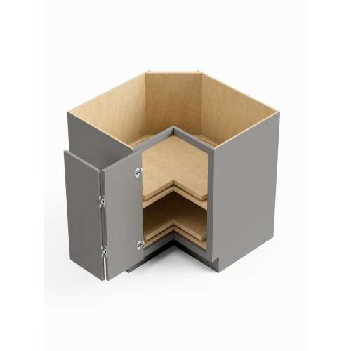 SMLSB33L-ASM-FR02-LG Framington 33-in x 33-in x 35-in Assembled Latitude Lazy Susan Easy Reach Base Cabinet With Left-Hand Opening Door, Light Grey