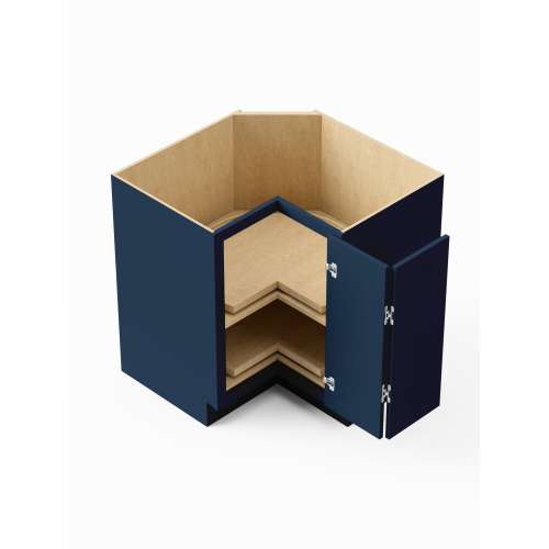 SMLSB33R-ASM-FR02-NB Framington 33-in x 33-in x 35-in Assembled Latitude Lazy Susan Easy Reach Base Cabinet With Right-Hand Opening Door, Navy Blue