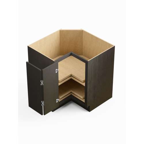 SMLSB33-RTA-FR02-SG Framington 33-in x 33-in x 35-in Ready To Assemble Latitude Lazy Susan Easy Reach Base Cabinet, Smokey Grey