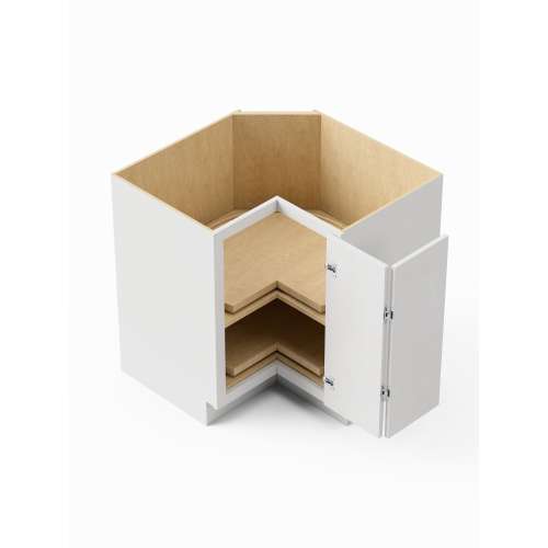 SMLSB36R-ASM-FR02-WH Framington 36-in x 36-in x 35-in Assembled Latitude Lazy Susan Easy Reach Base Cabinet With Right-Hand Opening Door, White