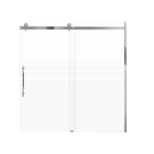 SMMBDT606008F-L-PC-BPK Milan 60-in x 60-in Barn Bathtub Door Opening Left Side With 5/16-in Pattern Frost Glass And Barrington Plain Handle And Knob Set, Polished Chrome