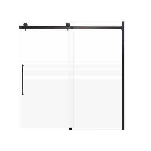 SMMBDT606008F-L-MB-CD Milan 60-in x 60-in Barn Bathtub Door Opening Left Side With 5/16-in Pattern Frost Glass And Contour Double-Sided Handles, Matte Black
