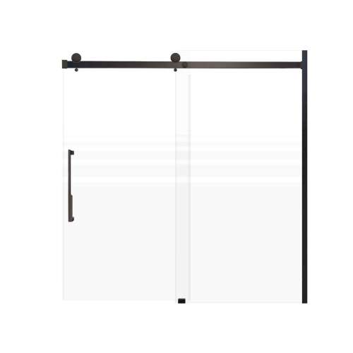 SMMBDT606008F-L-MB-JK Milan 60-in x 60-in Barn Bathtub Door Opening Left Side With 5/16-in Pattern Frost Glass And Juliette Handle And Knob Set, Matte Black