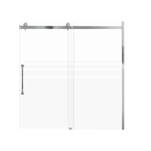 SMMBDT606008F-L-PC-NK Milan 60-in x 60-in Barn Bathtub Door Opening Left Side With 5/16-in Pattern Frost Glass And Nicholson Handle And Knob Set, Polished Chrome
