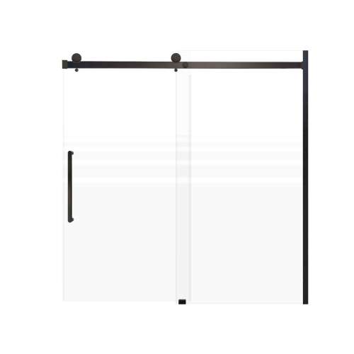 SMMBDT606008F-L-MB-RK Milan 60-in x 60-in Barn Bathtub Door Opening Left Side With 5/16-in Pattern Frost Glass And Royston Handle And Knob Set, Matte Black