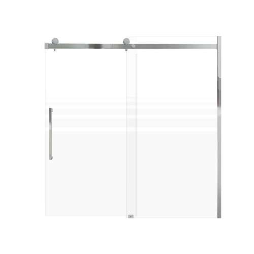 SMMBDT606008F-L-PC-SK Milan 60-in x 60-in Barn Bathtub Door Opening Left Side With 5/16-in Pattern Frost Glass And Sampson Handle And Knob Set, Polished Chrome