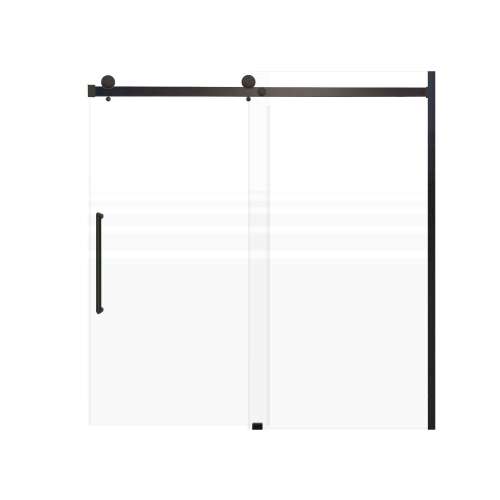 SMMBDT606008F-L-MB-TK Milan 60-in x 60-in Barn Bathtub Door Opening Left Side With 5/16-in Pattern Frost Glass And Tyler Handle And Knob Set, Matte Black