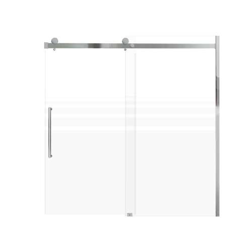 SMMBDT606008F-L-PC-TK Milan 60-in x 60-in Barn Bathtub Door Opening Left Side With 5/16-in Pattern Frost Glass And Tyler Handle And Knob Set, Polished Chrome
