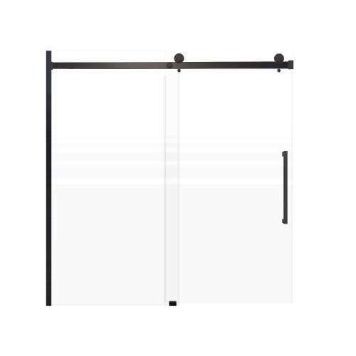 SMMBDT606008F-R-MB-SD Milan 60-in x 60-in Barn Bathtub Door Opening Right Side With 5/16-in Pattern Frost Glass And Sampson Double-Sided Handles, Matte Black