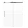 SMMBDT607608F-L-BS-BPD Milan 60-in x 76-in Barn Shower Door Opening Left Side With 5/16-in Pattern Frost Glass And Barrington Plain Double-Sided Handles, Brushed Stainless