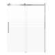 SMMBDT607608F-L-BS-BPD Milan 60-in x 76-in Barn Shower Door Opening Left Side With 5/16-in Pattern Frost Glass And Barrington Plain Double-Sided Handles, Brushed Stainless