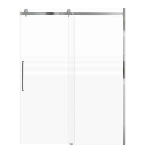 SMMBDT607608F-L-PC-CD Milan 60-in x 76-in Barn Shower Door Opening Left Side With 5/16-in Pattern Frost Glass And Contour Double-Sided Handles, Polished Chrome