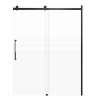 SMMBDT607608F-L-MB-JD Milan 60-in x 76-in Barn Shower Door Opening Left Side With 5/16-in Pattern Frost Glass And Juliette Double-Sided Handles, Matte Black