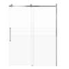 SMMBDT607608F-L-BS-ND Milan 60-in x 76-in Barn Shower Door Opening Left Side With 5/16-in Pattern Frost Glass And Nicholson Double-Sided Handles, Brushed Stainless