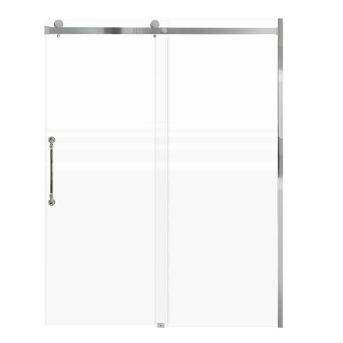 SMMBDT607608F-L-PC-ND Milan 60-in x 76-in Barn Shower Door Opening Left Side With 5/16-in Pattern Frost Glass And Nicholson Double-Sided Handles, Polished Chrome