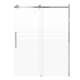 SMMBDT607608F-L-BS-RD Milan 60-in x 76-in Barn Shower Door Opening Left Side With 5/16-in Pattern Frost Glass And Royston Double-Sided Handles, Brushed Stainless