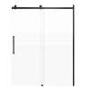 SMMBDT607608F-L-MB-RD Milan 60-in x 76-in Barn Shower Door Opening Left Side With 5/16-in Pattern Frost Glass And Royston Double-Sided Handles, Matte Black