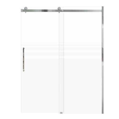 SMMBDT607608F-L-PC-RD Milan 60-in x 76-in Barn Shower Door Opening Left Side With 5/16-in Pattern Frost Glass And Royston Double-Sided Handles, Polished Chrome