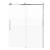 SMMBDT607608F-L-BS-SD Milan 60-in x 76-in Barn Shower Door Opening Left Side With 5/16-in Pattern Frost Glass And Sampson Double-Sided Handles, Brushed Stainless