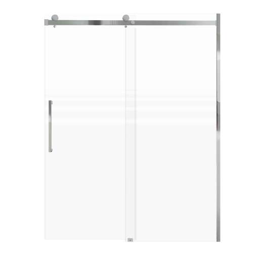 SMMBDT607608F-L-PC-SD Milan 60-in x 76-in Barn Shower Door Opening Left Side With 5/16-in Pattern Frost Glass And Sampson Double-Sided Handles, Polished Chrome