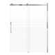 SMMBDT607608F-L-PC-SD Milan 60-in x 76-in Barn Shower Door Opening Left Side With 5/16-in Pattern Frost Glass And Sampson Double-Sided Handles, Polished Chrome