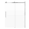 SMMBDT607608F-L-BS-TD Milan 60-in x 76-in Barn Shower Door Opening Left Side With 5/16-in Pattern Frost Glass And Tyler Double-Sided Handles, Brushed Stainless