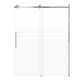 SMMBDT607608F-L-BS-TD Milan 60-in x 76-in Barn Shower Door Opening Left Side With 5/16-in Pattern Frost Glass And Tyler Double-Sided Handles, Brushed Stainless