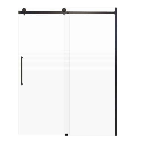 SMMBDT607608F-L-MB-TK Milan 60-in x 76-in Barn Shower Door Opening Left Side With 5/16-in Pattern Frost Glass And Tyler Handle And Knob Set, Matte Black