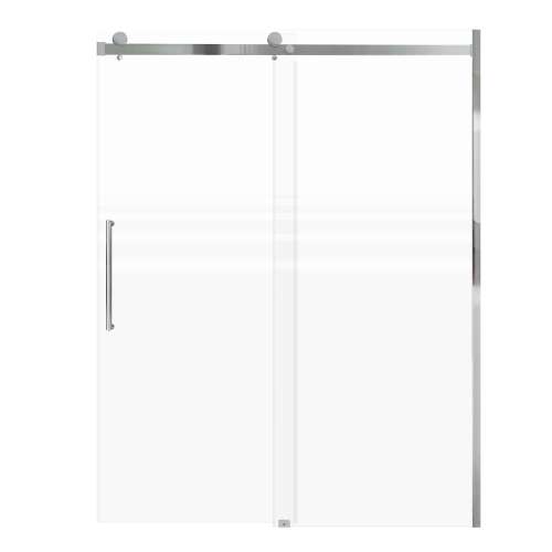 SMMBDT607608F-L-PC-TK Milan 60-in x 76-in Barn Shower Door Opening Left Side With 5/16-in Pattern Frost Glass And Tyler Handle And Knob Set, Polished Chrome