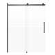 SMMBDT607608F-R-MB-BKD Milan 60-in x 76-in Barn Shower Door Opening Right Side With 5/16-in Pattern Frost Glass And Barrington Knurled Double-Sided Handles, Matte Black