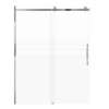 SMMBDT607608F-R-PC-BPD Milan 60-in x 76-in Barn Shower Door Opening Right Side With 5/16-in Pattern Frost Glass And Barrington Plain Double-Sided Handles, Polished Chrome