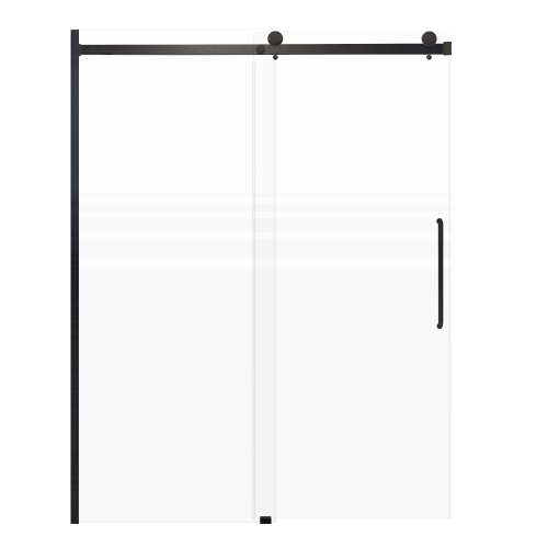 SMMBDT607608F-R-MB-CD Milan 60-in x 76-in Barn Shower Door Opening Right Side With 5/16-in Pattern Frost Glass And Contour Double-Sided Handles, Matte Black