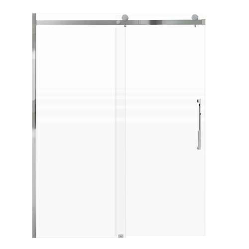 SMMBDT607608F-R-PC-JD Milan 60-in x 76-in Barn Shower Door Opening Right Side With 5/16-in Pattern Frost Glass And Juliette Double-Sided Handles, Polished Chrome