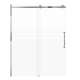 SMMBDT607608F-R-PC-ND Milan 60-in x 76-in Barn Shower Door Opening Right Side With 5/16-in Pattern Frost Glass And Nicholson Double-Sided Handles, Polished Chrome
